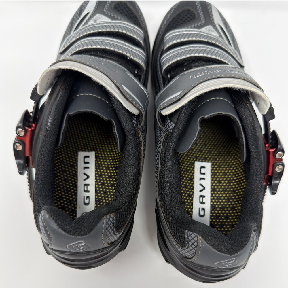 Gavin Road Cycling Shoes Black Silver Buckle Strap SPD SPD-SL Compatible Size 38 - Picture 6 of 10